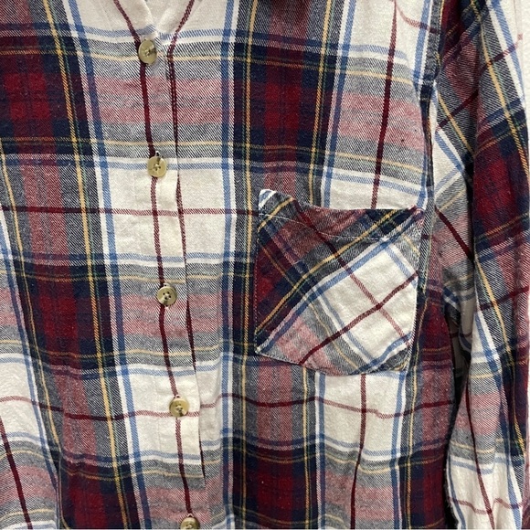 Miami Red and White Plaid Button Down Flannel - Picture 5 of 11